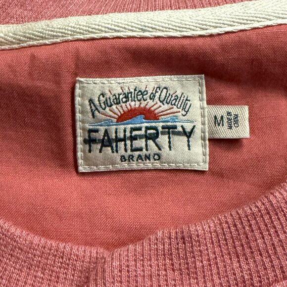 Faherty Surf Waffle Henley in Spring Coral Heather NWOT - Picture 5 of 6